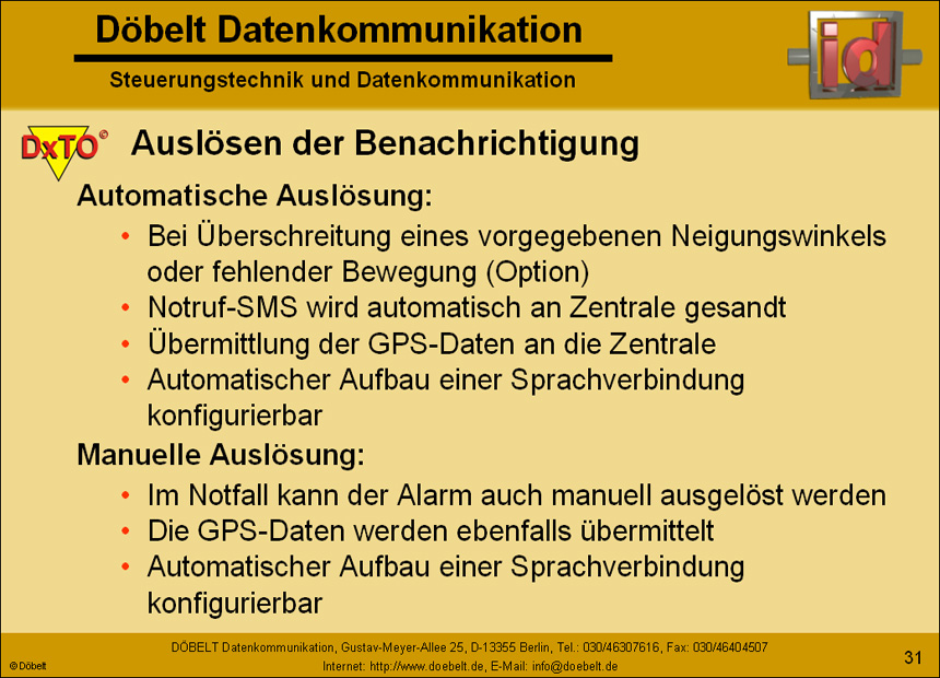 Dbelt Datenkommunikation - Produktprsentation: dxcall-dxto - Folie 31