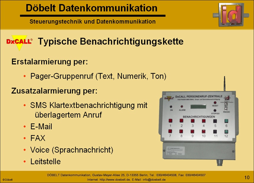 Dbelt Datenkommunikation - Produktprsentation: dxcall - Folie 10