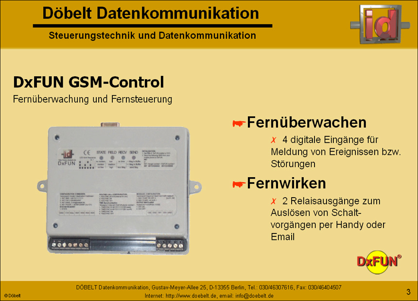 Dbelt Datenkommunikation - Produktprsentation: dxfun - Folie 3