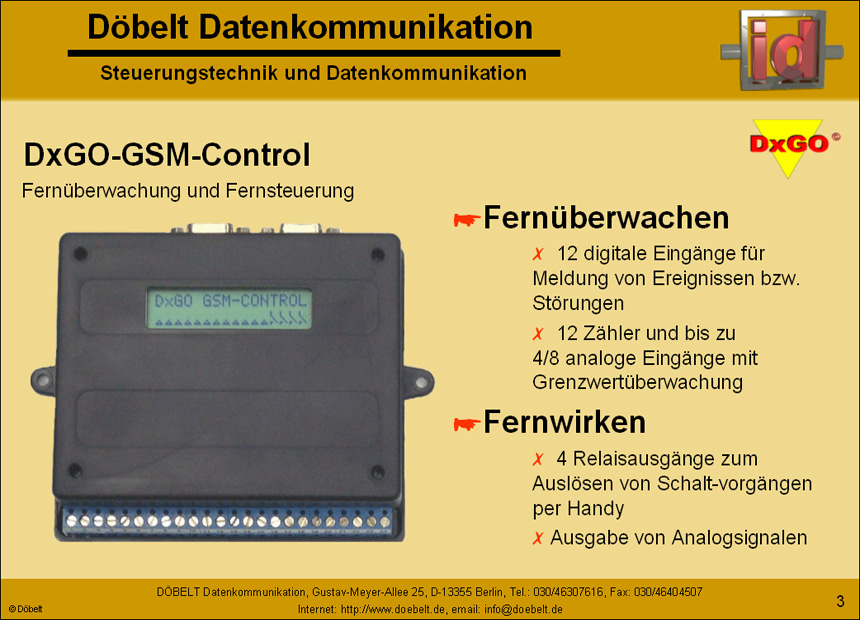 Dbelt Datenkommunikation - Produktprsentation: dxgo - Folie 3