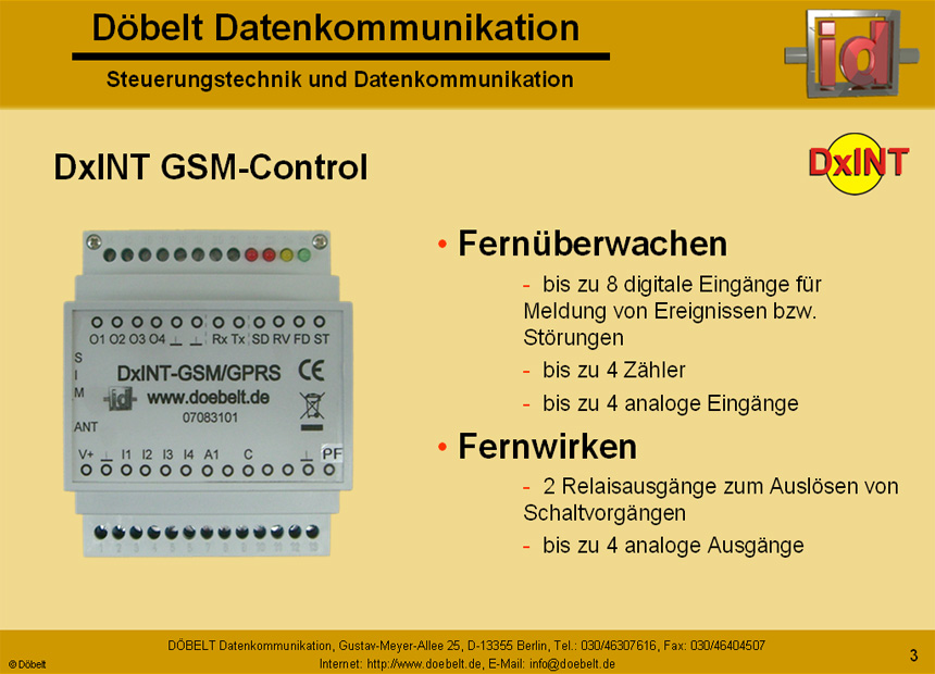 Dbelt Datenkommunikation - Produktprsentation: dxint - Folie 3