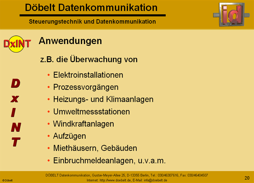 Dbelt Datenkommunikation - Produktprsentation: dxint - Folie 20