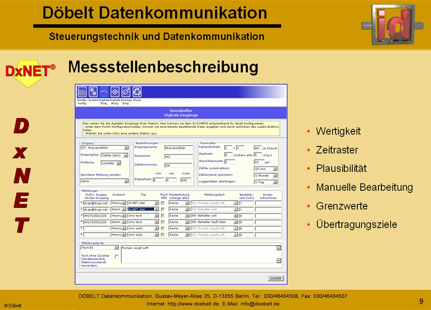 Dbelt Datenkommunikation - Produktprsentation: dxnet-energy - Folie 9