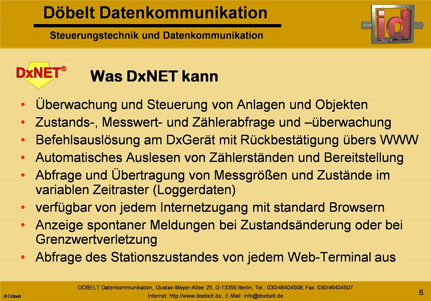 Dbelt Datenkommunikation - Produktprsentation: dxnet - Folie 5