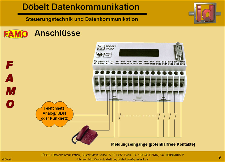 Dbelt Datenkommunikation - Produktprsentation: famo - Folie 9