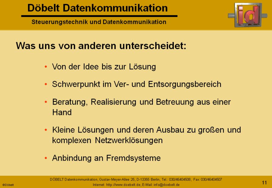 Dbelt Datenkommunikation - Produktprsentation: firma - Folie 11