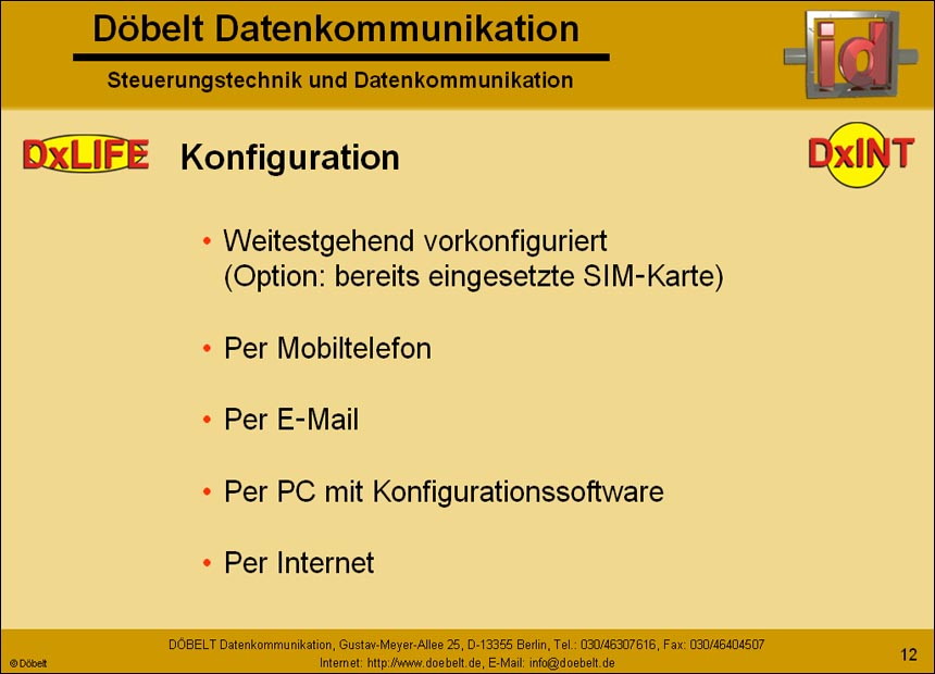 Dbelt Datenkommunikation - Produktprsentation: heizungsueberwachung - Folie 12