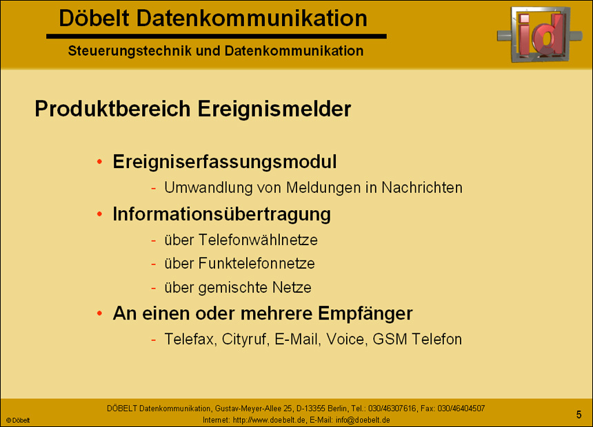 Dbelt Datenkommunikation - Produktprsentation: multiple - Folie 5