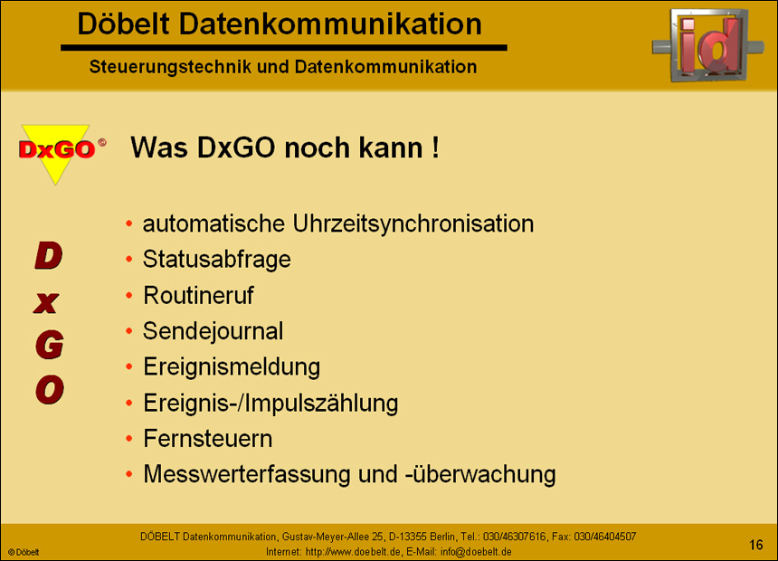 Dbelt Datenkommunikation - Produktprsentation: multiple - Folie 16