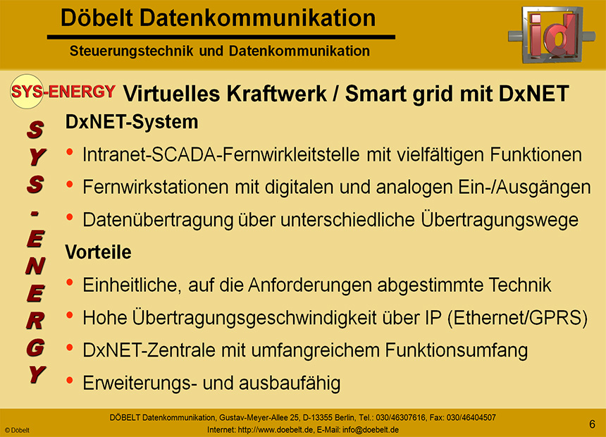 Dbelt Datenkommunikation - Produktprsentation: sys-energie - Folie 6