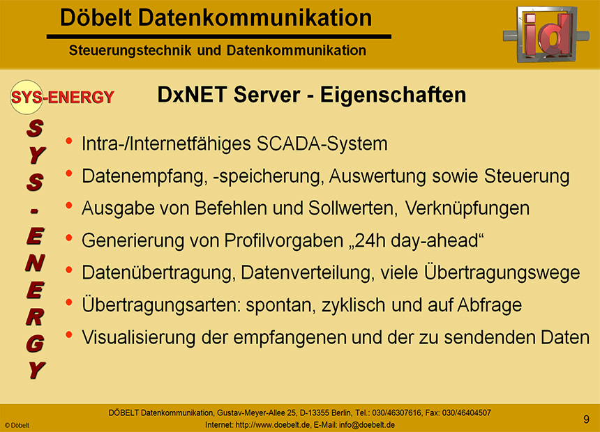 Dbelt Datenkommunikation - Produktprsentation: sys-energie - Folie 9