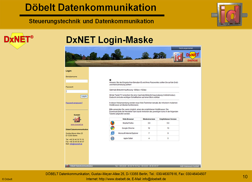 Dbelt Datenkommunikation - Produktprsentation: sys-energie - Folie 10