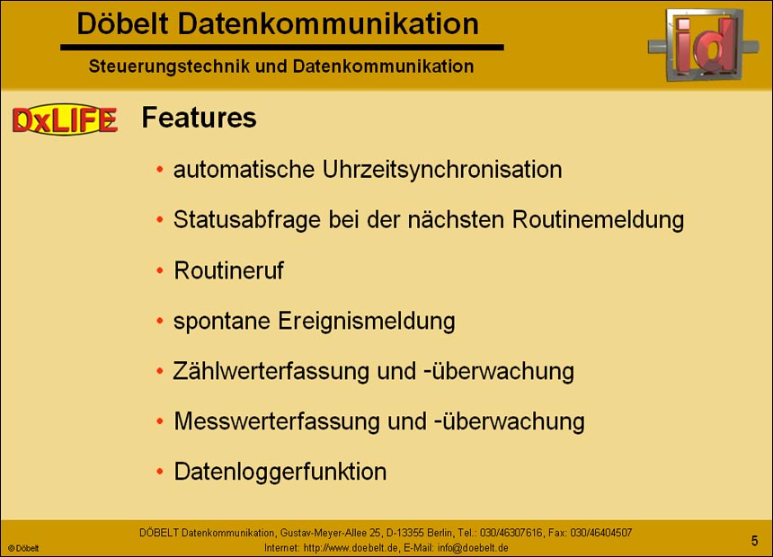 Dbelt Datenkommunikation - Produktprsentation: syswater - Folie 5