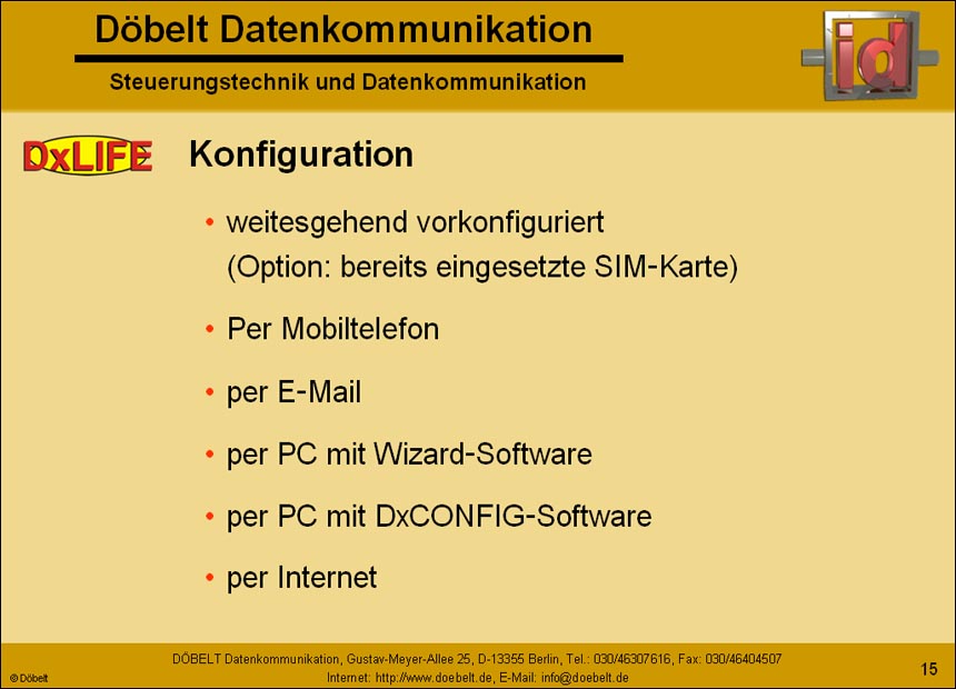 Dbelt Datenkommunikation - Produktprsentation: syswater - Folie 15