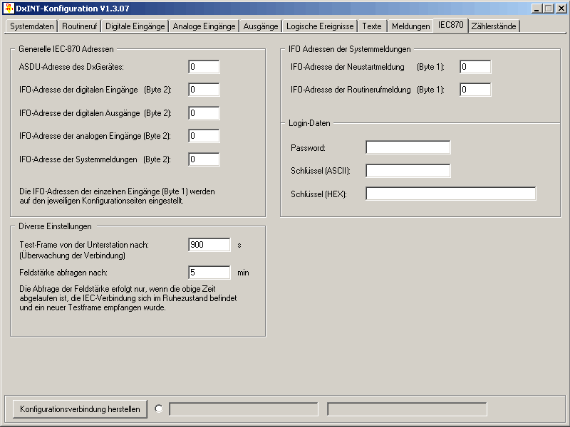 Registerkarte IEC 870